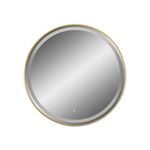Load image into Gallery viewer, Professional Double Sided LED Round Mirror Station in Brushed Brass with Built-In Lights
