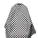 Load image into Gallery viewer, Pro-Grade Checkered Salon Cape | Waterproof & Hair-Repellent with Adjustable Elastic Neck