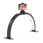 Load image into Gallery viewer, Foldable Half Moon Lamp for Nail Desk with Phone Holder for Video Creation, 3 Light Modes