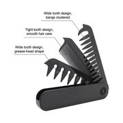 3-in-1 Folding Pocket Comb | Fine & Wide Tooth Hair, Beard & Mustache Comb