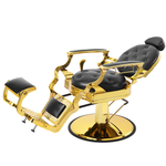Load image into Gallery viewer, Vintage Barber Chair | Heavy Duty Reclining Metal Gold