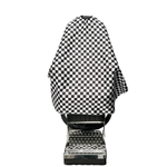 Load image into Gallery viewer, Pro-Grade Checkered Salon Cape | Waterproof & Hair-Repellent with Adjustable Elastic Neck