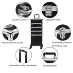 Load image into Gallery viewer, Professional 4-in-1 Rolling Makeup Trolley Case with Lock & Drawers