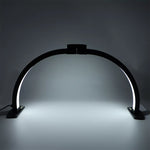 Load image into Gallery viewer, Foldable Half Moon Lamp for Nail Desk with Phone Holder for Video Creation, 3 Light Modes