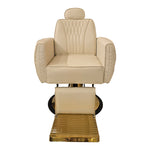 Load image into Gallery viewer, Luxury Styling Chair Beige Gold – Premium Reclining Salon Chair