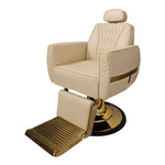 Load image into Gallery viewer, Luxury Styling Chair Beige Gold – Premium Reclining Salon Chair