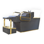 Load image into Gallery viewer, Shampoo Unit White & Gold Foot Rest