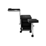 Load image into Gallery viewer, Pedicure Manicure Cart Trolley Stool with Adjustable Foot Rest and Removable Accessory Tray