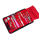 Load image into Gallery viewer, Professional Manicure Pedicure Grooming Kit Stainless Steel Tools 15 Pcs