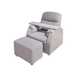 Load image into Gallery viewer, ECO Mani Pedi Recliner Sofa with Stool | Fixed Grey Chair
