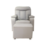 Load image into Gallery viewer, Eco. Mani Pedi Grey Sofa Recliner with Push Button & Stool