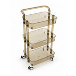 Load image into Gallery viewer, Smoky Brown Acrylic Salon Trolley with Wheels