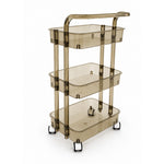 Load image into Gallery viewer, Smoky Brown Acrylic Salon Trolley with Wheels