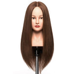 Load image into Gallery viewer, Salon Designers Professional 18" Mixed Hair Training Dummy Head with Table Stand 80% Human Hair Blend