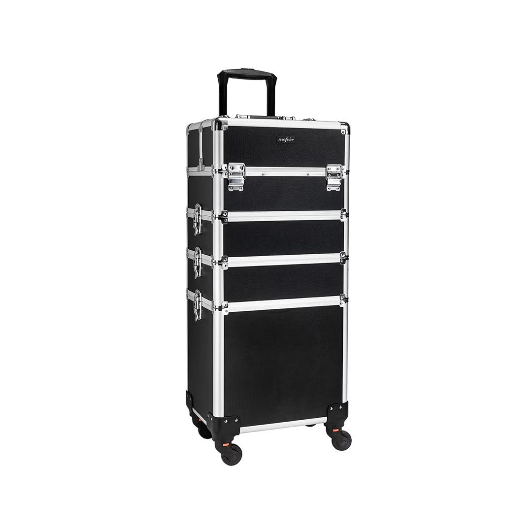 Professional 4-in-1 Rolling Makeup Trolley Case with Lock & Drawers