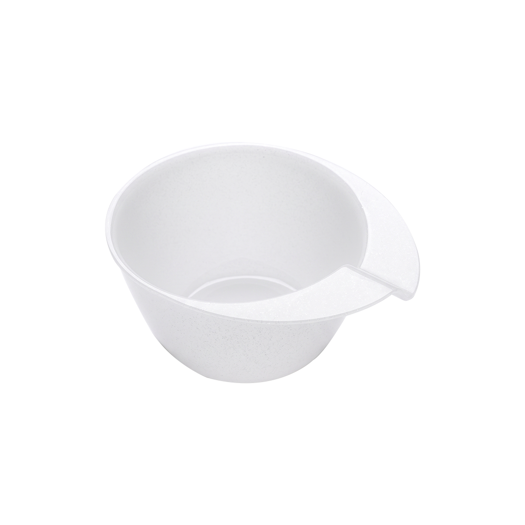 Ergonomic White Melamine Mixing Bowl with Integrated Thumb Handle and Pour Spout