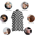 Load image into Gallery viewer, Pro-Grade Checkered Salon Cape | Waterproof &amp; Hair-Repellent with Adjustable Elastic Neck