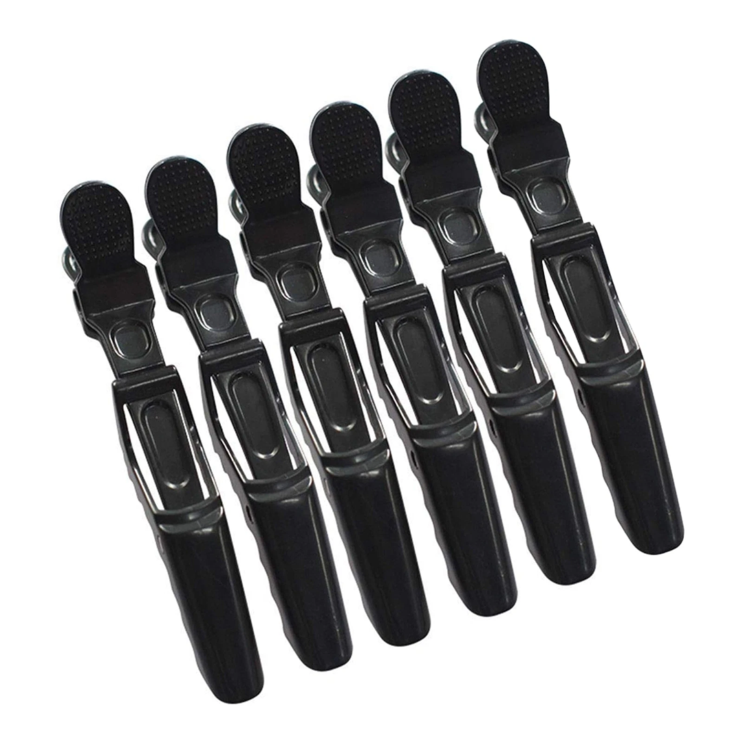 Professional Alligator Hair Clips – Non-Slip Double-Hinged Styling & Sectioning Clips 6-Pcs
