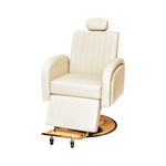 Load image into Gallery viewer, Gold &amp; Ivory Barber/Makeup Chair
