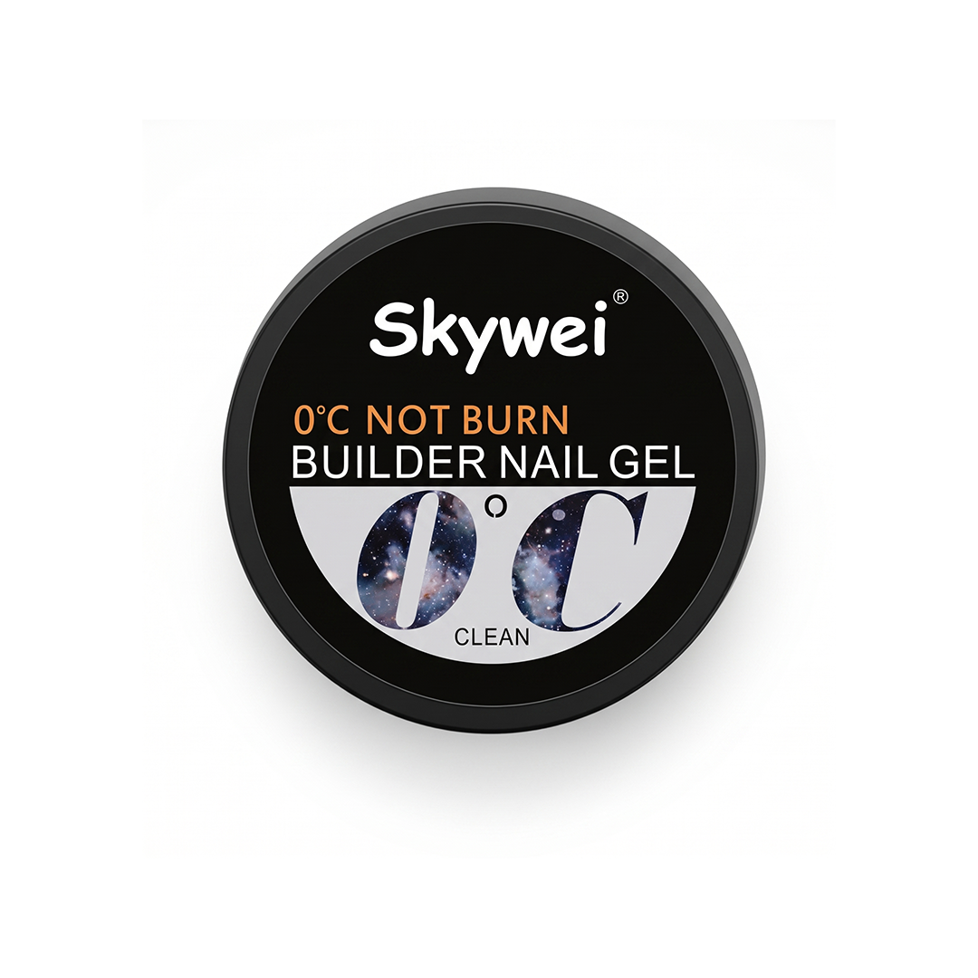 Skywei 0°C Not Burn Builder Nail Gel – Clear LED/UV Hard Gel for Nail Extensions & Strengthening