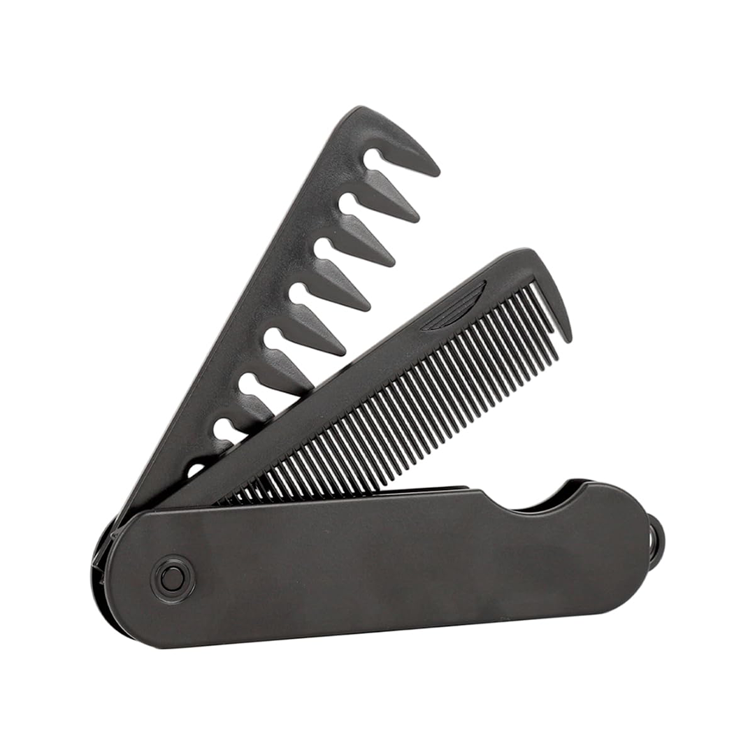 3-in-1 Folding Pocket Comb | Fine & Wide Tooth Hair, Beard & Mustache Comb