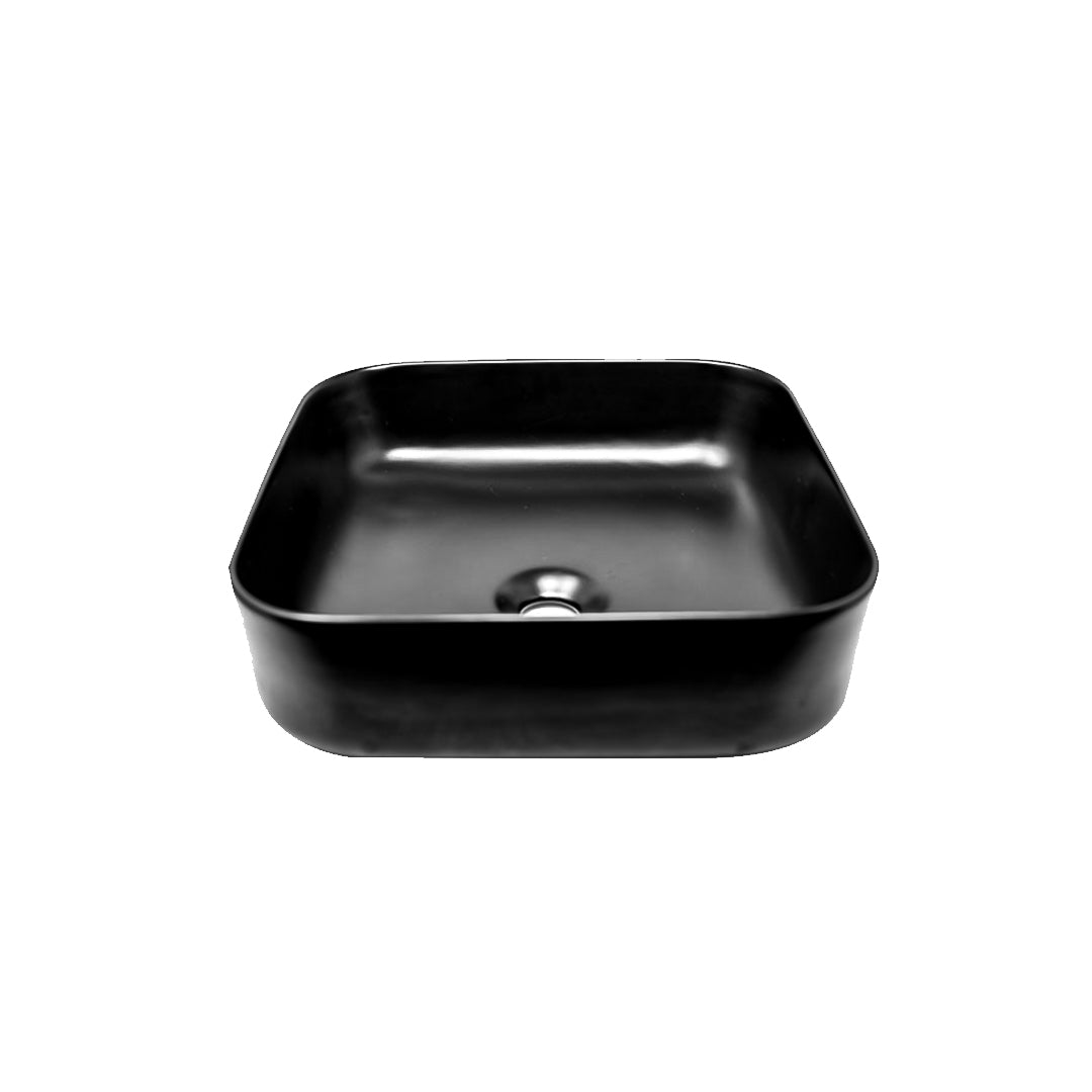 Foot Basin Shine Black Square | Ceramic Pedicure Bowl