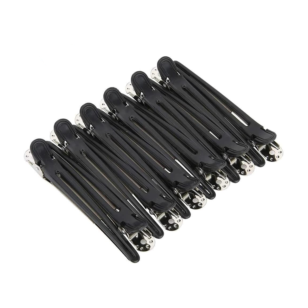 Professional Salon PVC & Steel Duckbill Hair Clips - Non-Slip Sectioning & Partitioning Hairpins