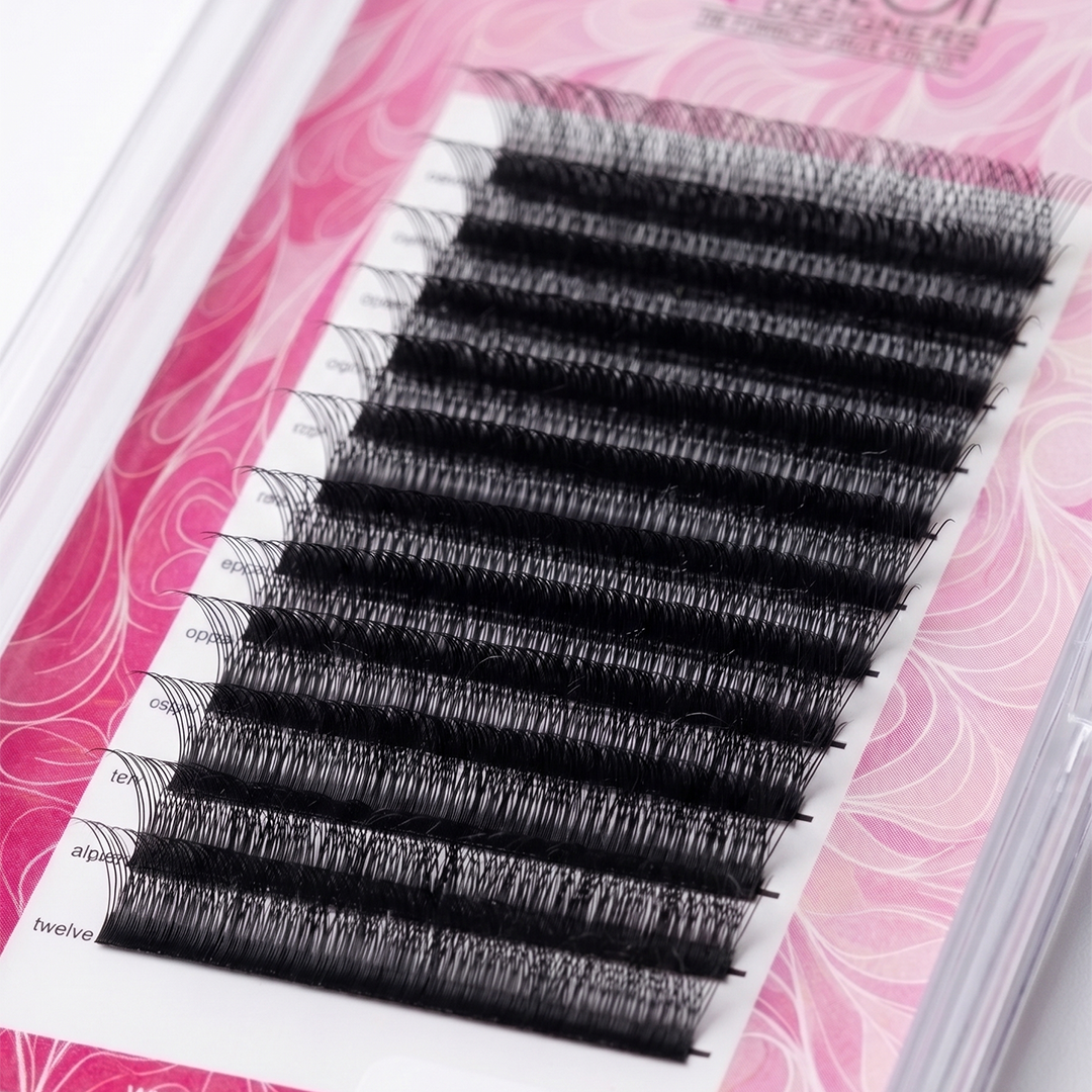 Salon Designers Premium 4D Eyelash Extensions - D Curl 15mm - Professional Volume False Lashes