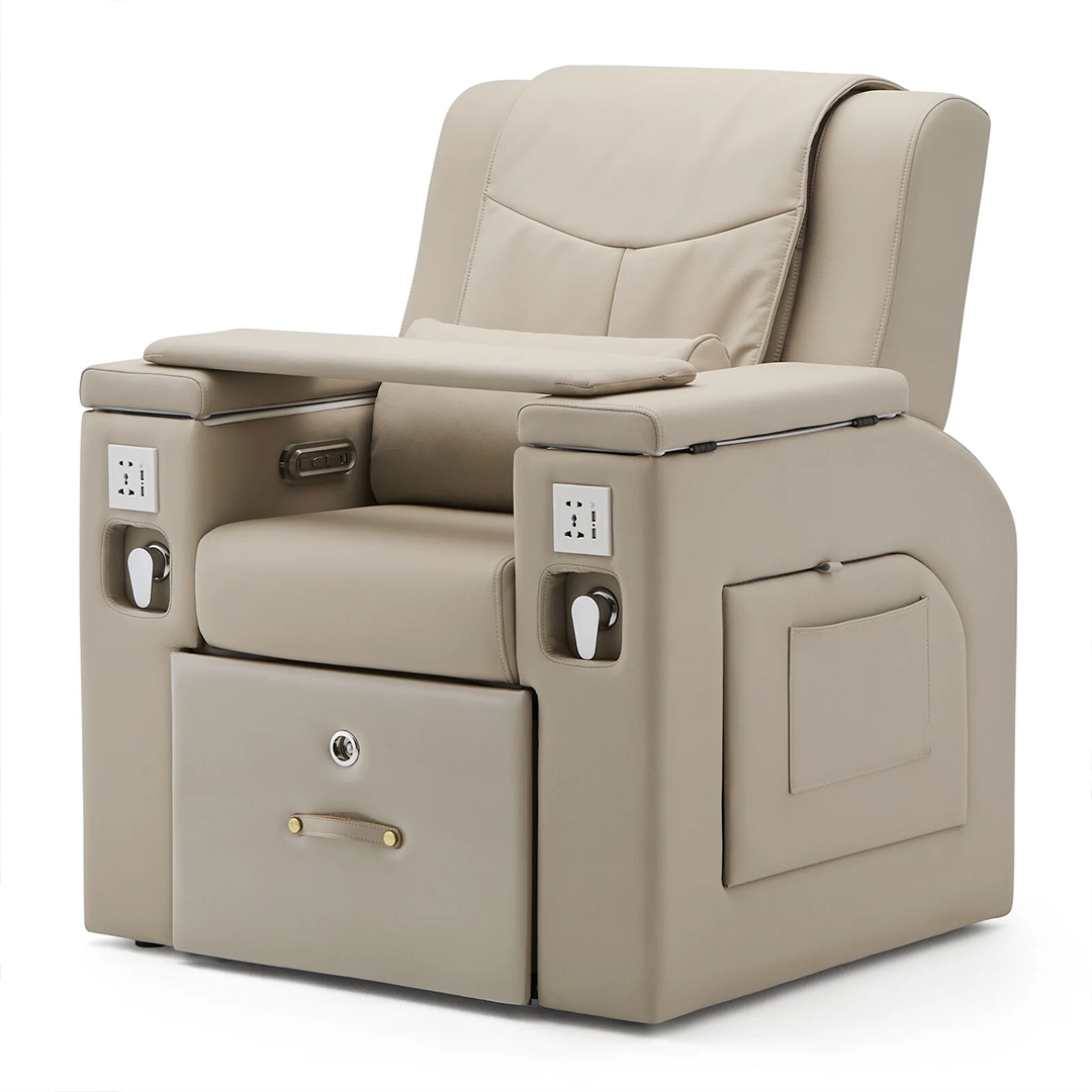 Multi-Functional Pedicure Spa Recliner with Smart Foot Bathtub & Built-in Charging Ports