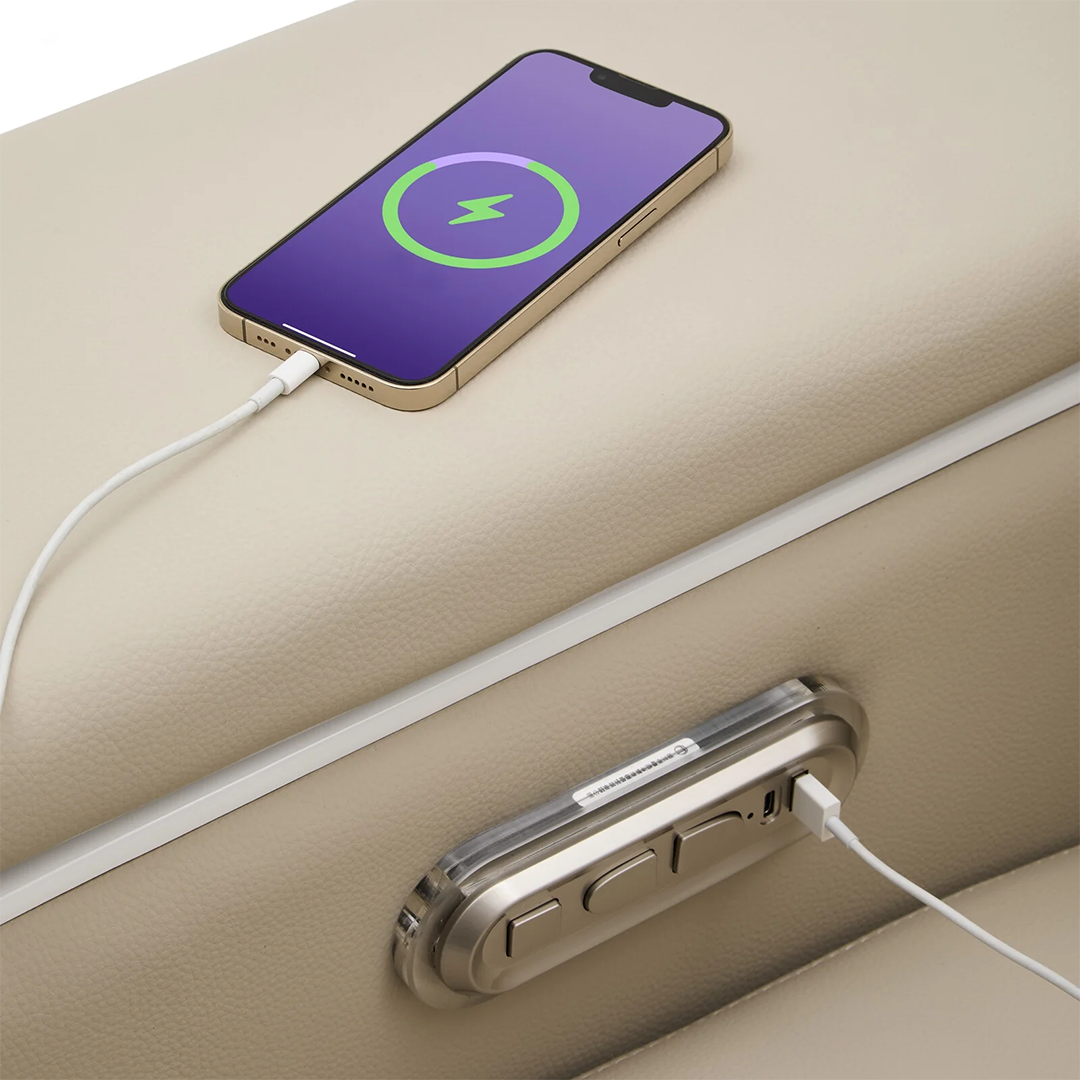 Multi-Functional Pedicure Spa Recliner with Smart Foot Bathtub & Built-in Charging Ports