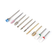 Nail Art Drill Polishing Head Kit, 10 Pieces