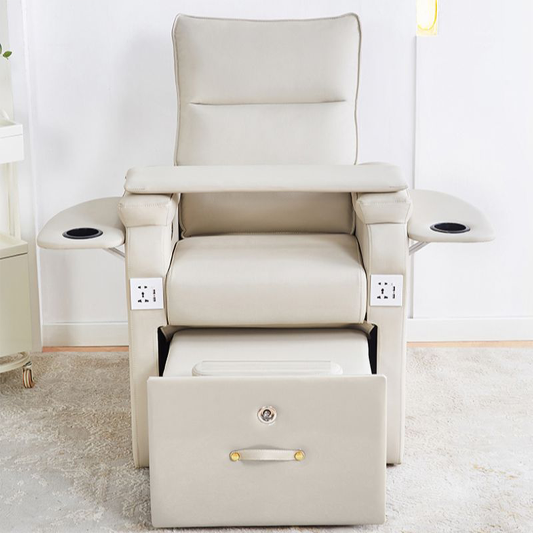 Professional Pedicure Spa Chair with Power Recline & Adjustable Backrest – Nail Salon Chair with Foot Bath