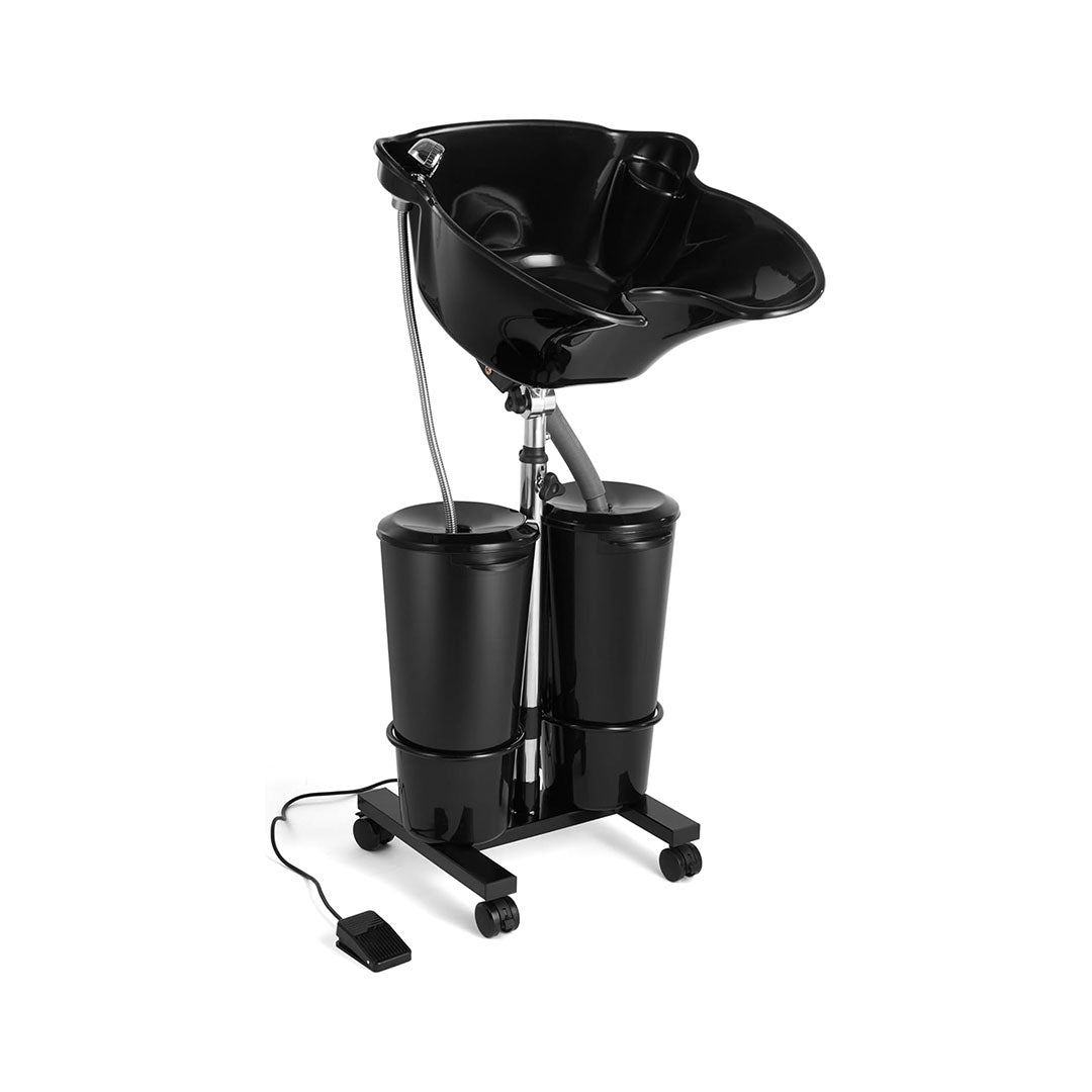 Portable Shampoo Bowl with Electric Pump | Adjustable Height Hair Washing Sink with Drain Hose