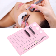 Eyelash Grafting Pallet, Acrylic Eyelash Tile Holder, 7-15mm Scale Glue Cups Eyelash Extensions Storage Gasket Pads with Suction for Tweezers