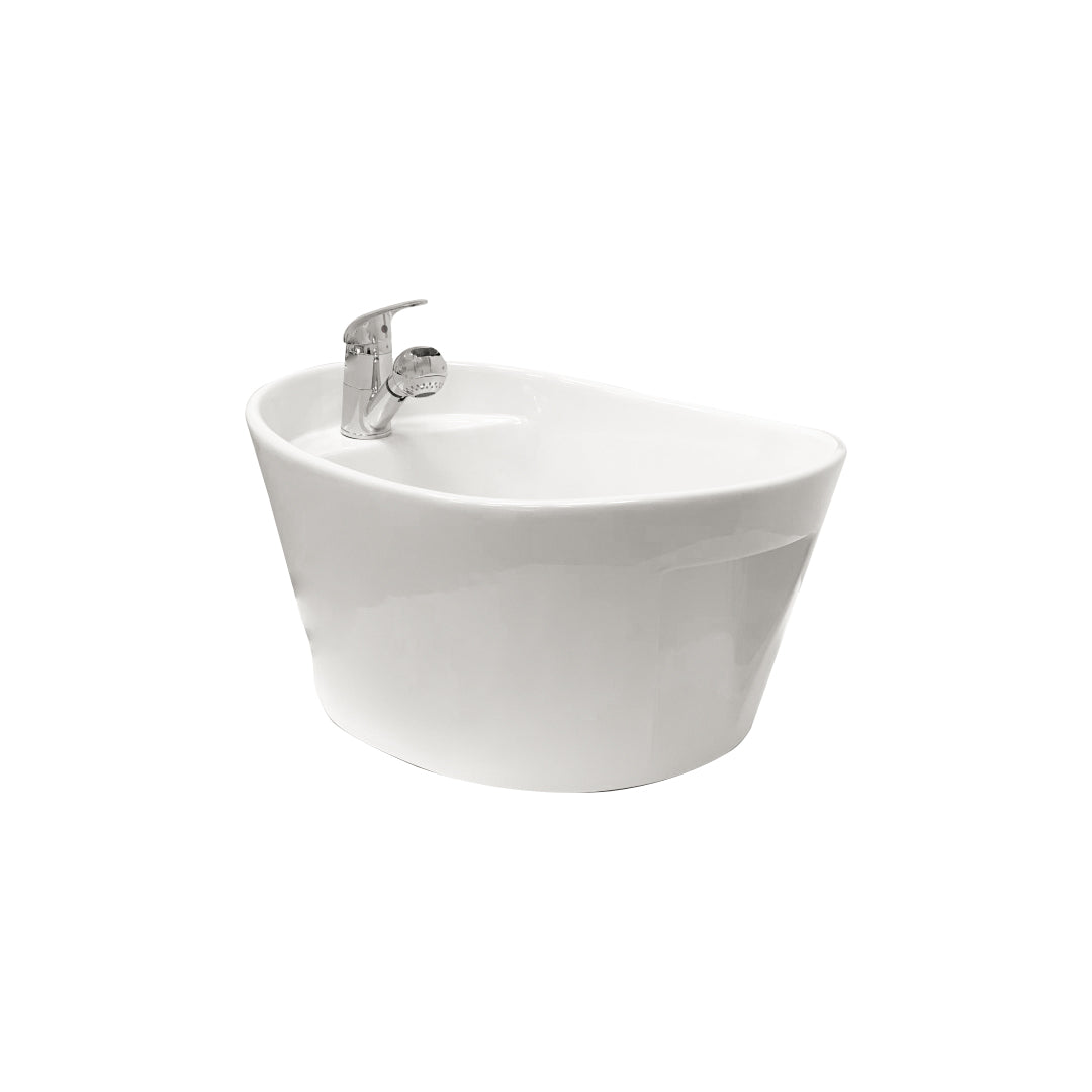 Eco. Spa Pedicure foot basin ceramic oval white simple