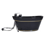 Load image into Gallery viewer, Eco. Spa Pedicure foot basin ceramic oval Black With Decore
