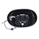 Load image into Gallery viewer, Eco. Spa Pedicure foot basin ceramic oval Black With Decore
