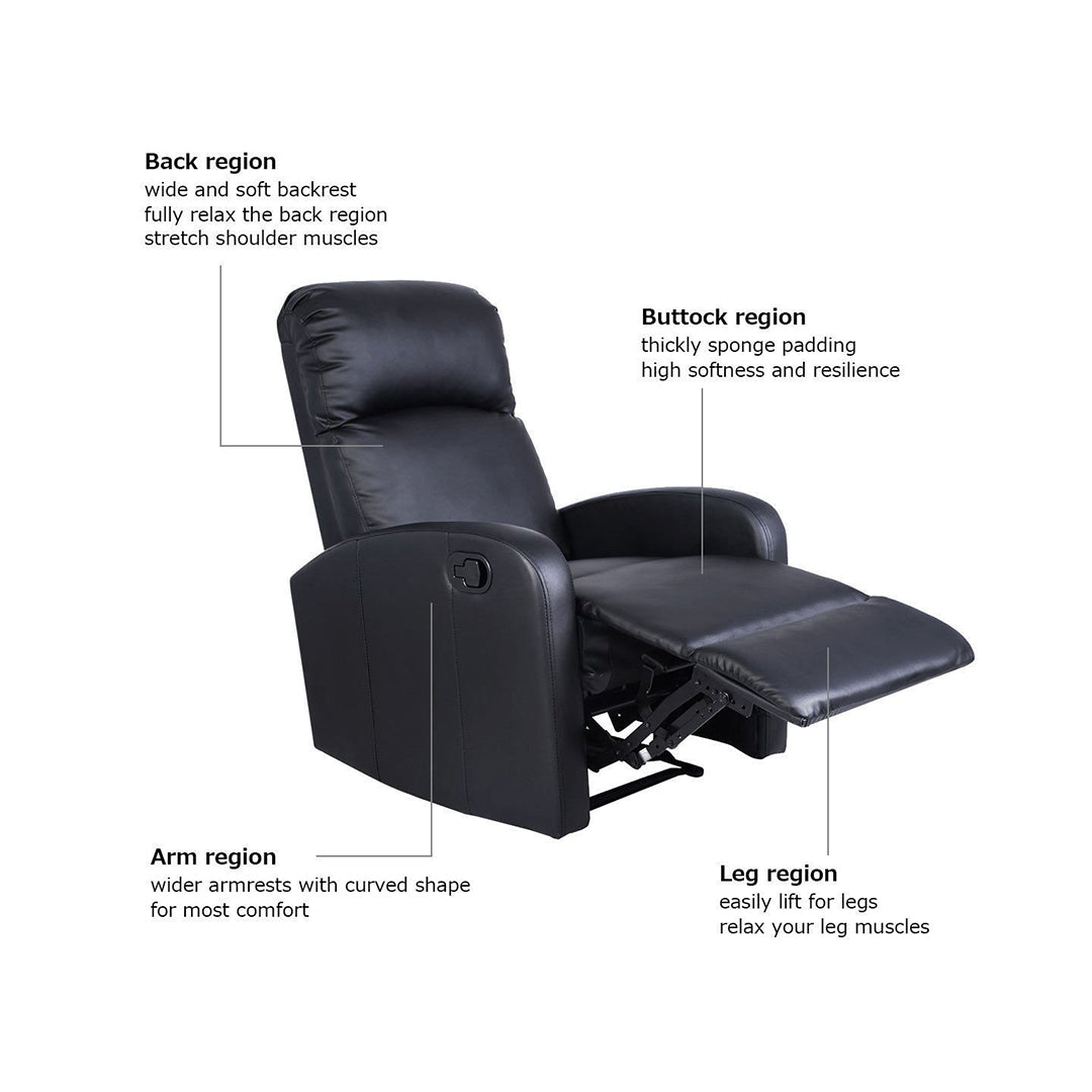 Manicure Pedicure Sofa with Reclining Back and Extended Leg Rest Foldable Side Included