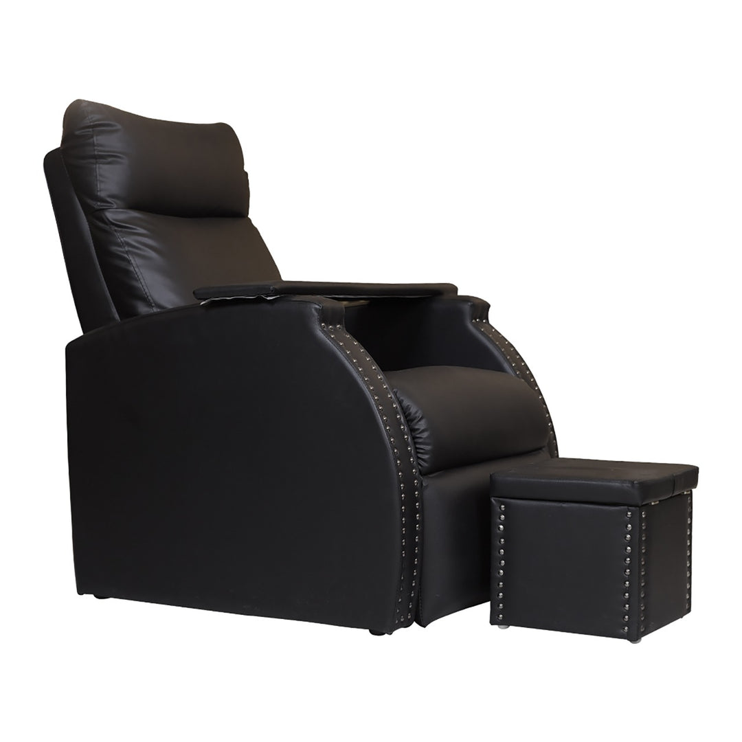 Manicure Pedicure Sofa with Reclining Back and Extended Leg Rest Technician Stool Included