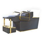 Load image into Gallery viewer, New Shampoo Unit White &amp; Gold Foot Rest
