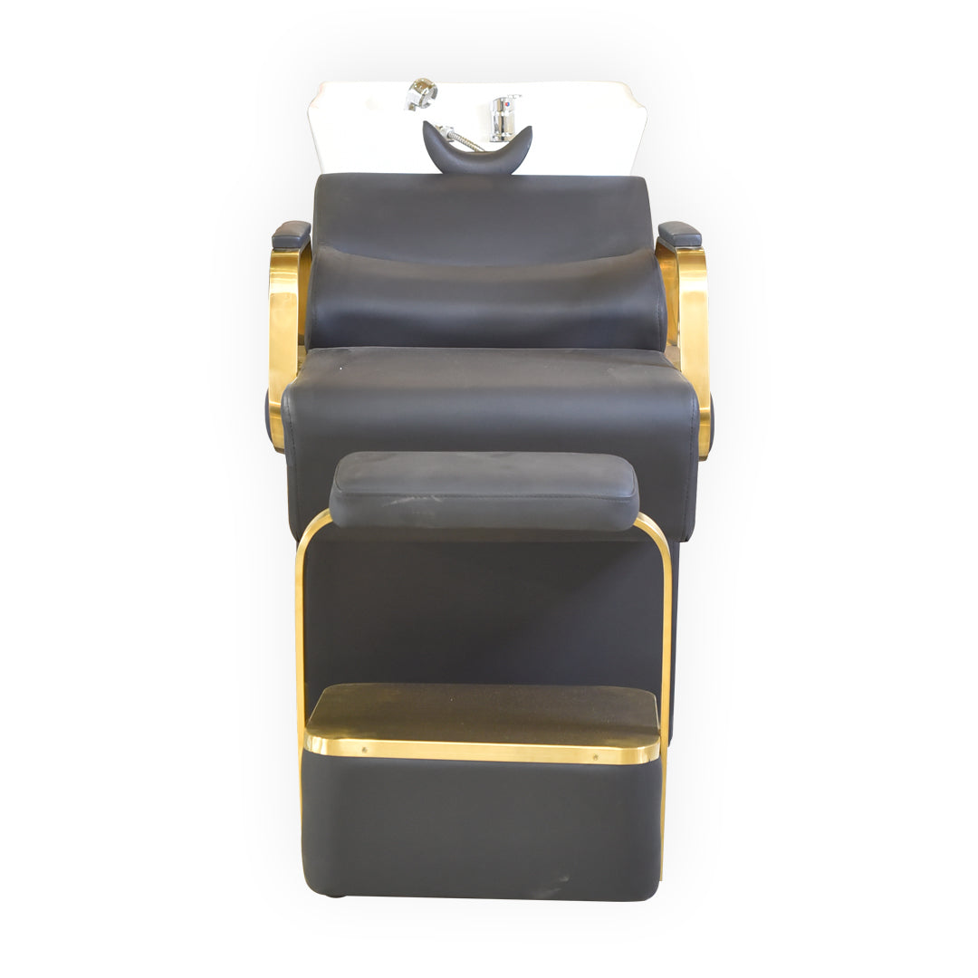 New Shampoo Unit Black & Gold Foot Rest