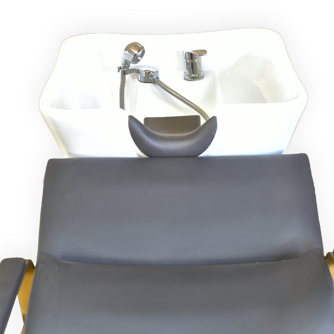 New Shampoo Unit Black & Gold Foot Rest