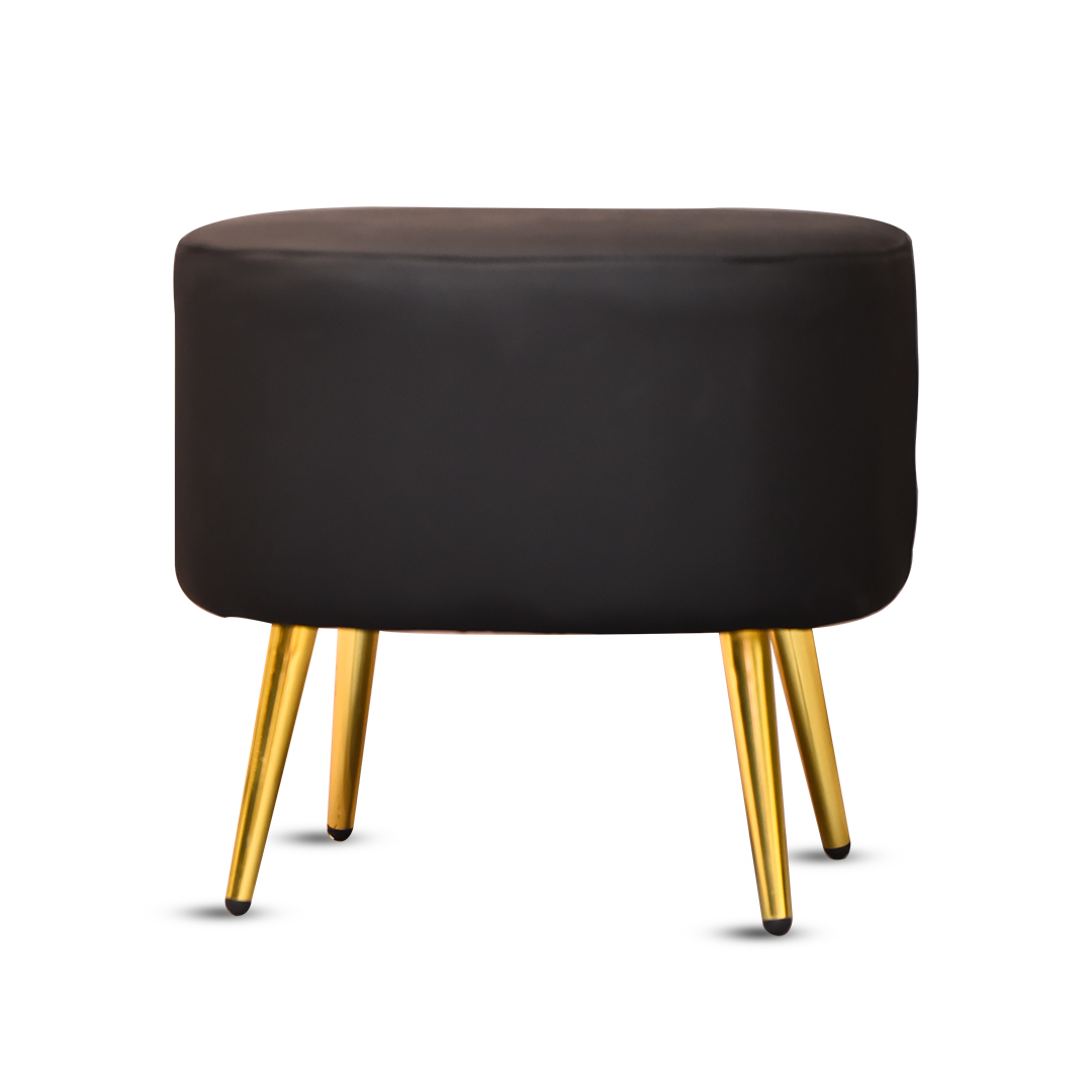 Modern Upholstered Footstool Ottoman with Gold Legs