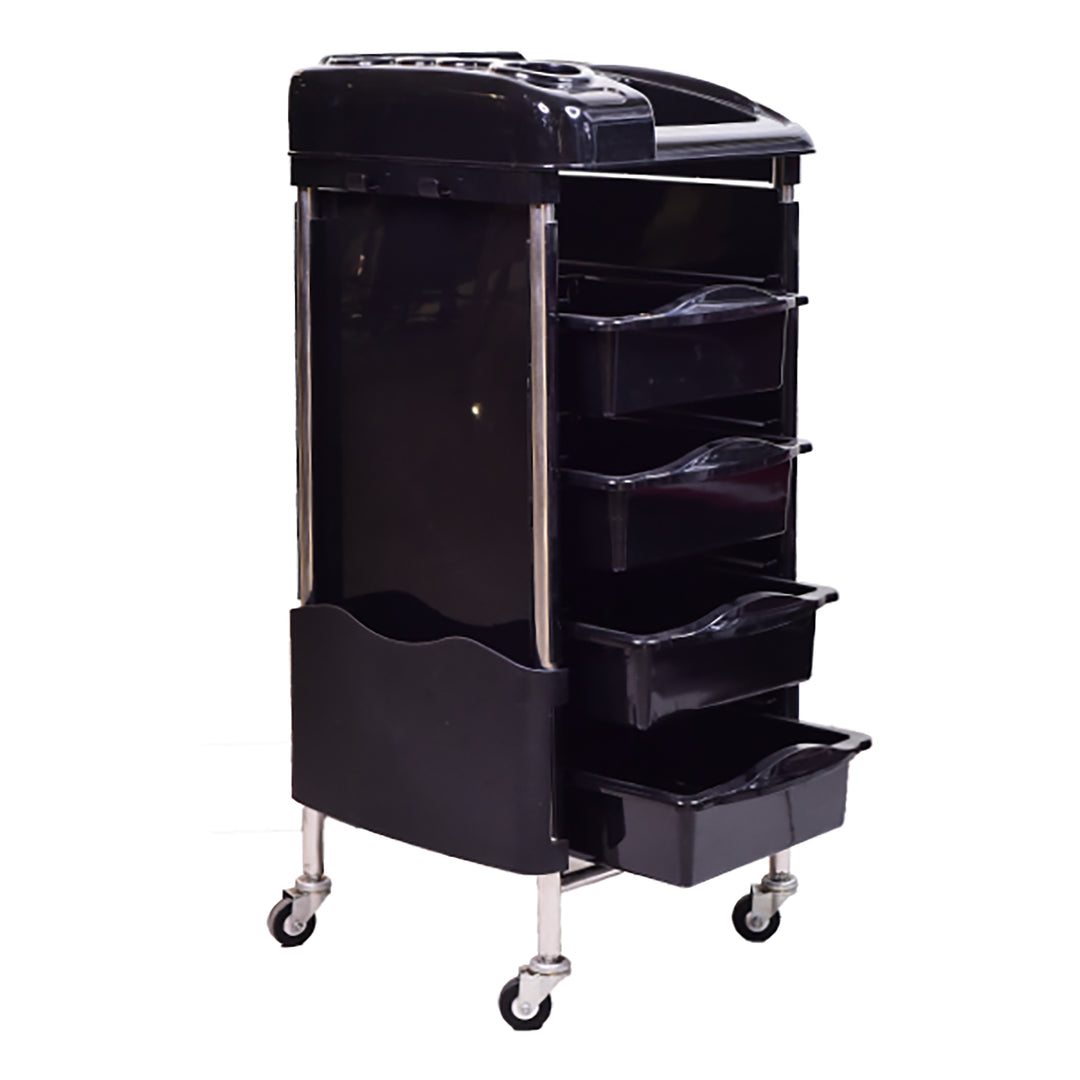 Hair Trolley with Removable Shelves Side Storage with Wheels