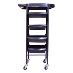 Load image into Gallery viewer, Salon Designer Logo Hair Trolley Black with Extended Top with Wheels
