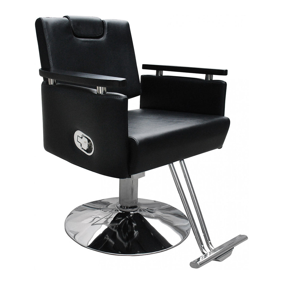 Makeup & Styling Chair with Wooden Armrest Hydraulic & Back Recline