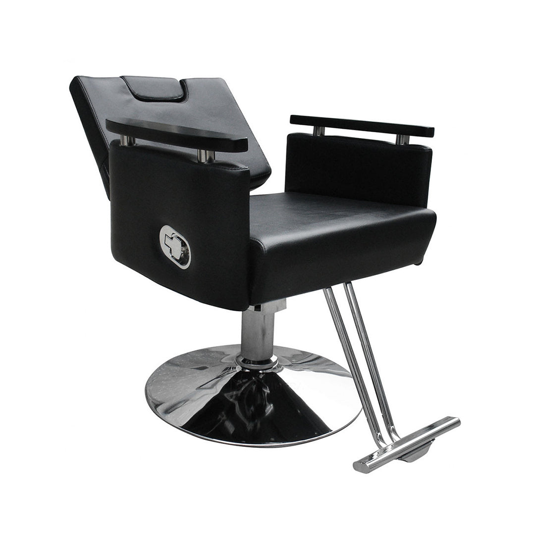 Makeup & Styling Chair with Wooden Armrest Hydraulic & Back Recline