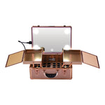 Load image into Gallery viewer, Rose Gold LED Makeup Station with Bluetooth and Speaker (3 Light Color Option)
