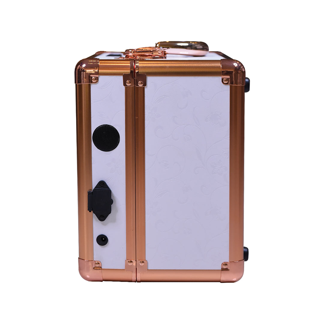 Rose Gold White without Tyres LED Makeup Station with Bluetooth and Speaker (3 Light Color Option)