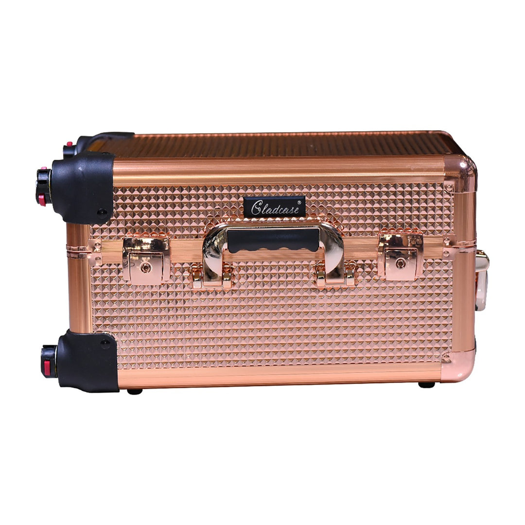 Rose Gold LED Makeup Station with Bluetooth and Speaker (3 Light Color Option With Wheels)